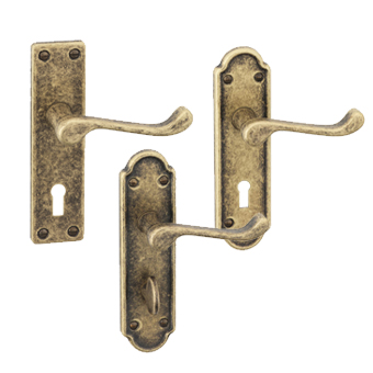 Copper Lever Handles on Backplate
